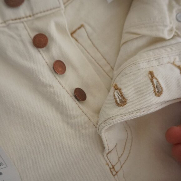 Zara Denim Cream Straight Leg Denim Jeans Size 30 - Picture 11 of 14